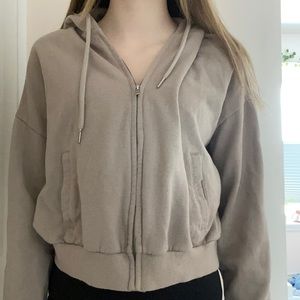 Light brown garage zip up hoodie